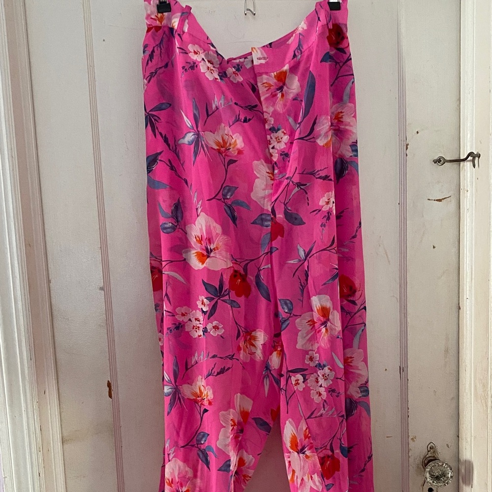 Fashion to Figure Bright Pink Floral Pants